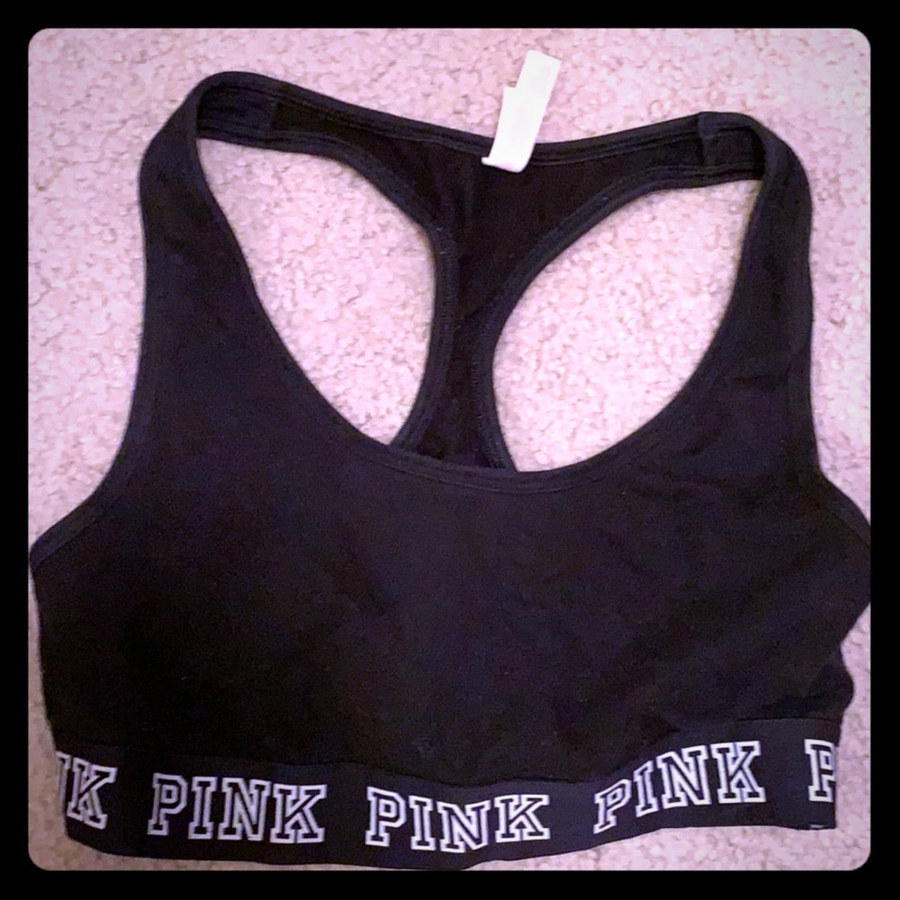 Pink sports crop top, M